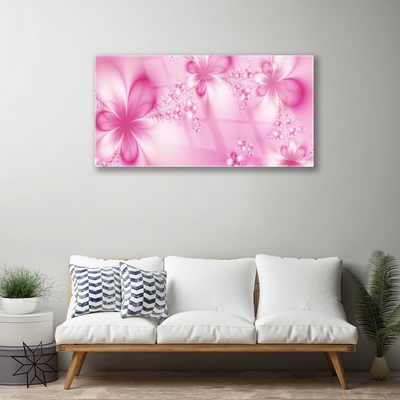 Glass Wall Art Abstract art pink