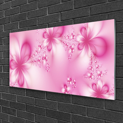 Glass Wall Art Abstract art pink