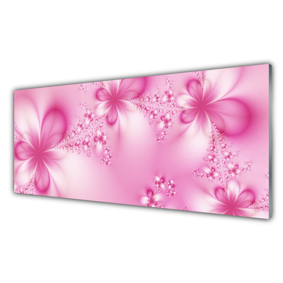 Glass Wall Art Abstract art pink