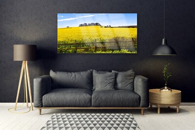 Glass Wall Art Field landscape green