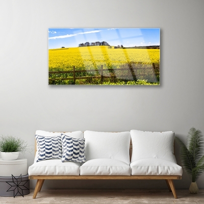 Glass Wall Art Field landscape green