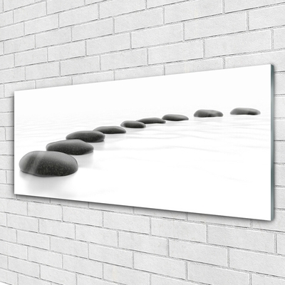 Glass Wall Art Stones art grey