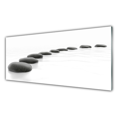 Glass Wall Art Stones art grey