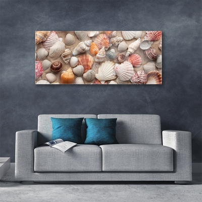 Glass Wall Art Shellfish art white grey brown beige