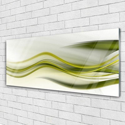 Glass Wall Art Abstract art green grey white