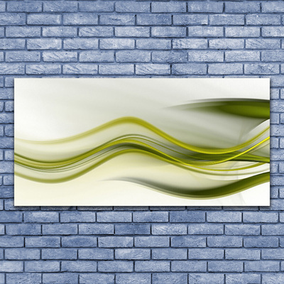 Glass Wall Art Abstract art green grey white