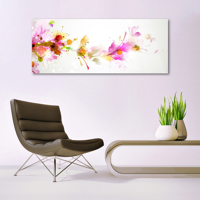 Glass Wall Art Abstract art pink green