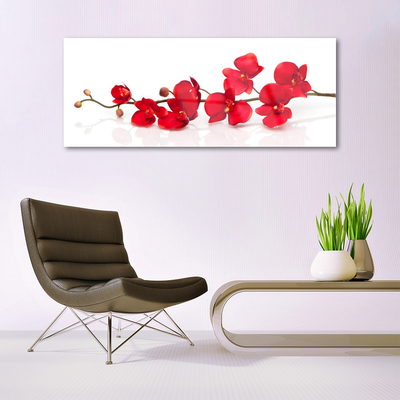 Glass Wall Art Flowers floral red