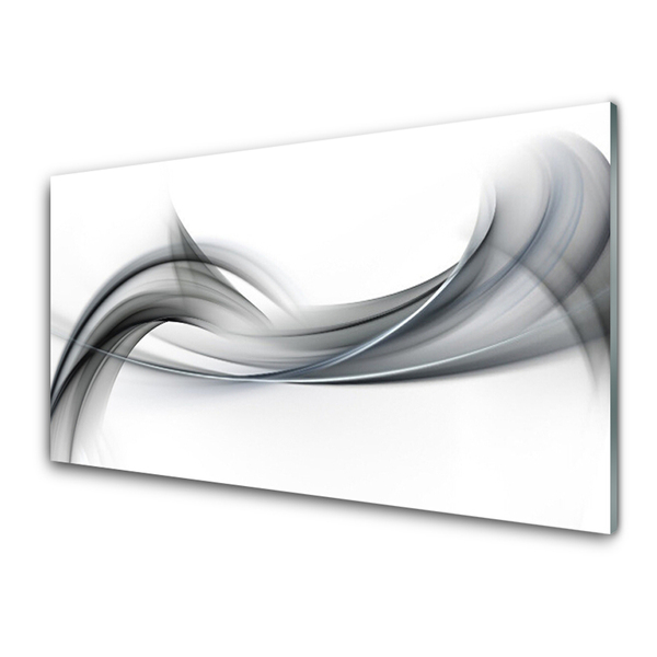 Glass Wall Art Abstract art grey white