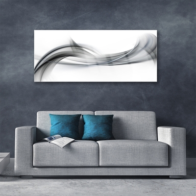 Glass Wall Art Abstract art grey white