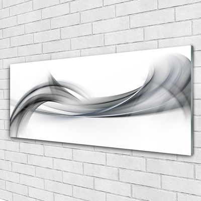 Glass Wall Art Abstract art grey white
