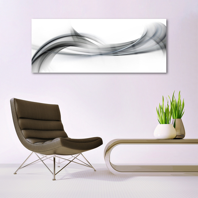 Glass Wall Art Abstract art grey white