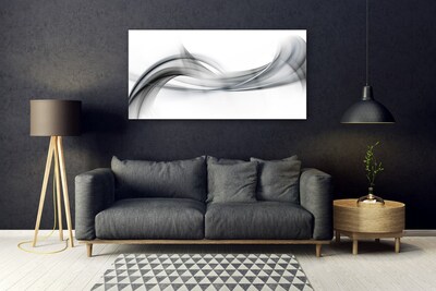 Glass Wall Art Abstract art grey white