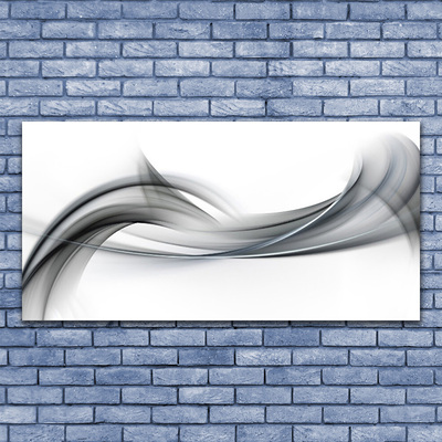 Glass Wall Art Abstract art grey white