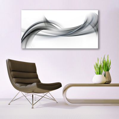 Glass Wall Art Abstract art grey white