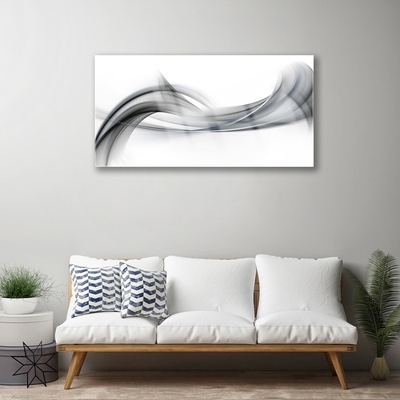 Glass Wall Art Abstract art grey white