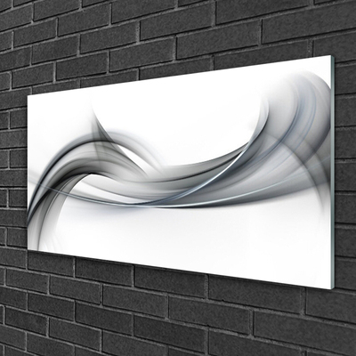 Glass Wall Art Abstract art grey white