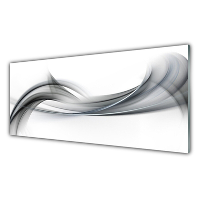 Glass Wall Art Abstract art grey white