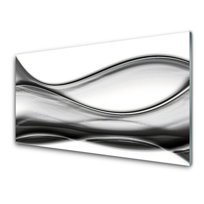 Glass Wall Art Abstraction art grey white