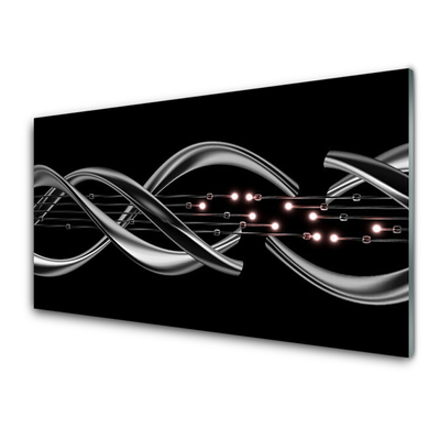 Glass Wall Art Abstract art silver black