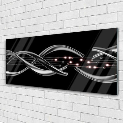 Glass Wall Art Abstract art silver black