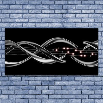 Glass Wall Art Abstract art silver black