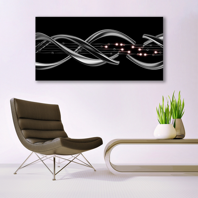 Glass Wall Art Abstract art silver black