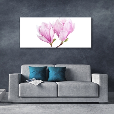 Glass Wall Art Flower floral pink