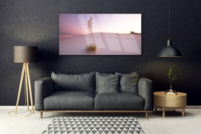 Glass Wall Art Desert landscape brown