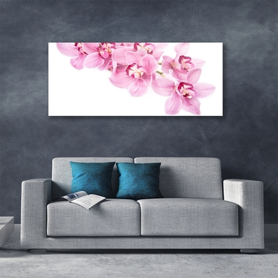 Glass Wall Art Flowers floral pink