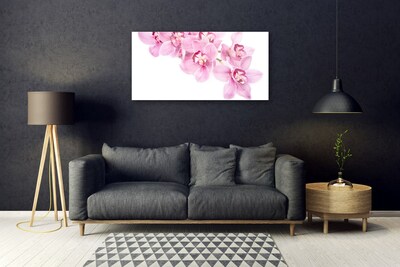 Glass Wall Art Flowers floral pink