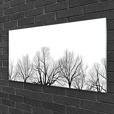 Glass Wall Art Trees nature black