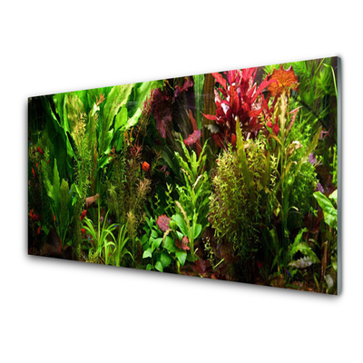 Glass Wall Art Plants nature green orange