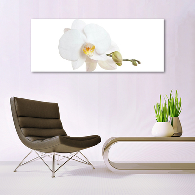 Glass Wall Art Flower floral white