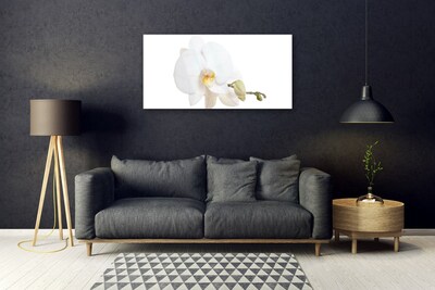 Glass Wall Art Flower floral white