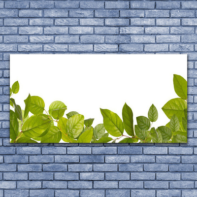 Glass Wall Art Leaves floral green