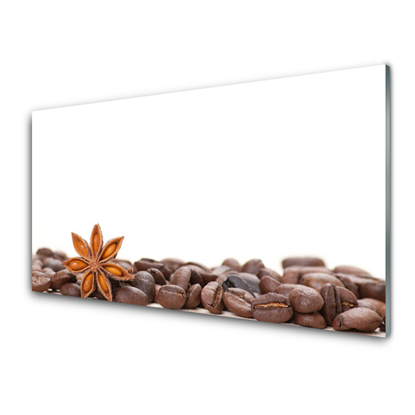 Glass Wall Art Coffee beans kitchen brown