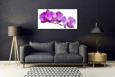 Glass Wall Art Flowers floral pink