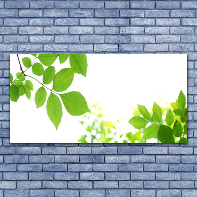 Glass Wall Art Petals floral white green