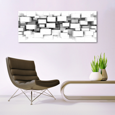 Glass Wall Art Abstract kitchen white grey