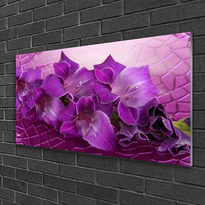 Glass Wall Art Flowers floral pink