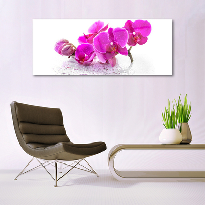 Glass Wall Art Flowers floral pink