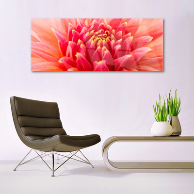 Glass Wall Art Flower floral orange