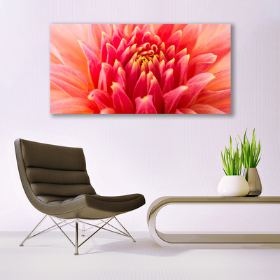 Glass Wall Art Flower floral orange