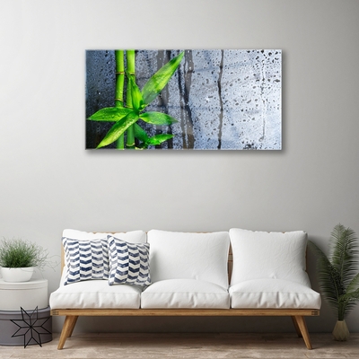 Glass Wall Art Bamboo stalks floral green