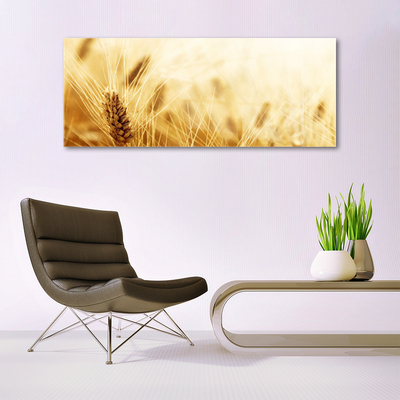 Glass Wall Art Wheat floral yellow