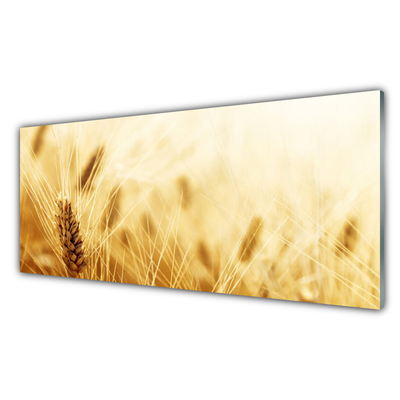 Glass Wall Art Wheat floral yellow
