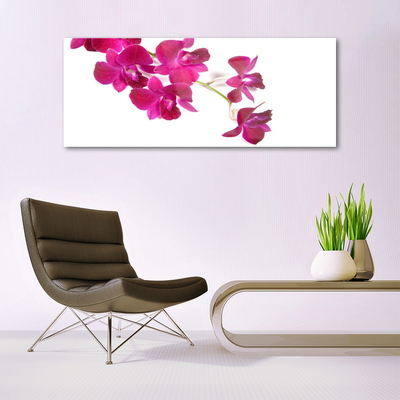 Glass Wall Art Flowers floral red