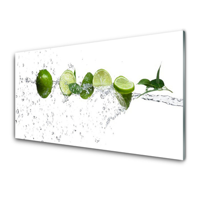 Glass Wall Art Lime water kitchen green