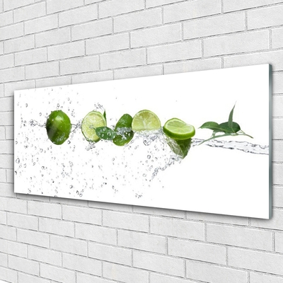 Glass Wall Art Lime water kitchen green